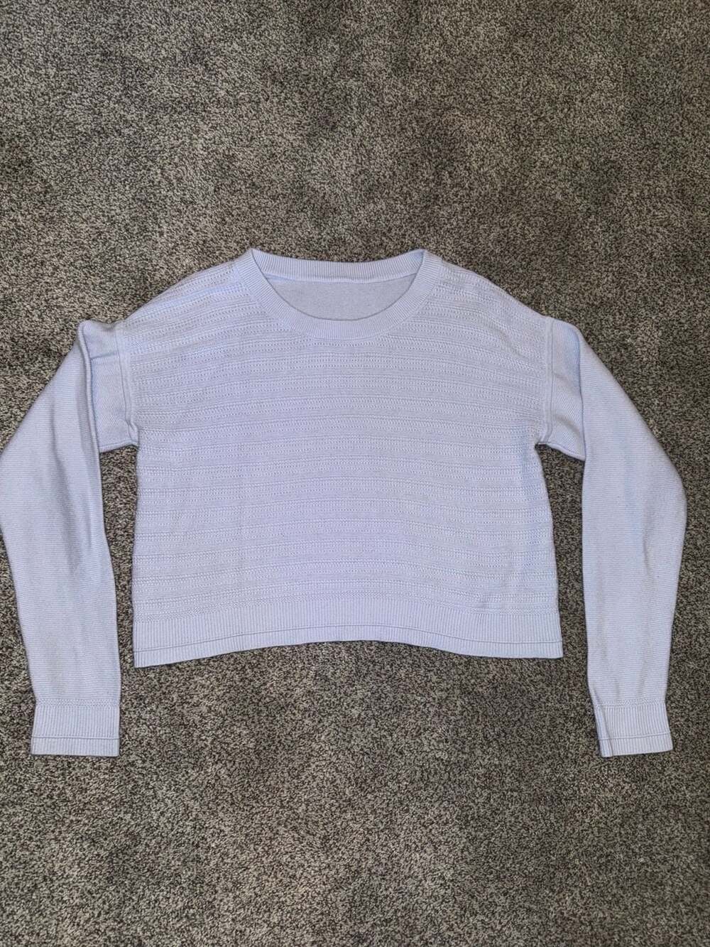 Lululemon Sweater Cropped Light Blue Knit Pullover